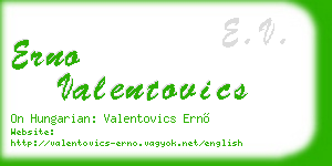 erno valentovics business card