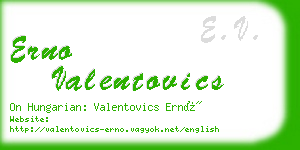 erno valentovics business card